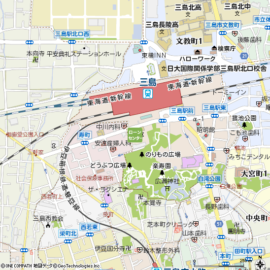 東部ローンセンター付近の地図